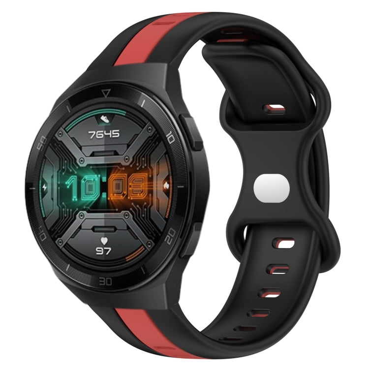 For Huawei Watch GT 2E 20mm Butterfly Buckle Two-Color Silicone Watch Band