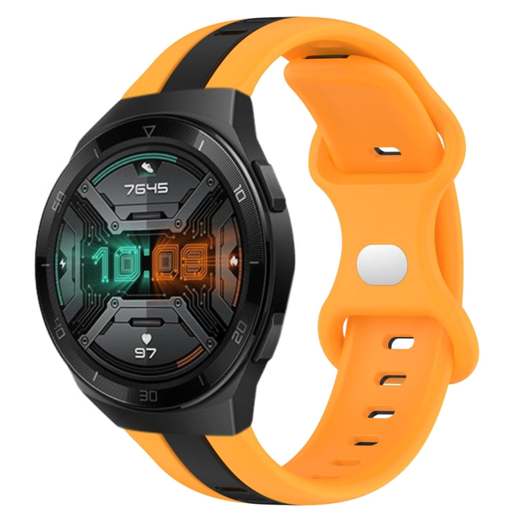 For Huawei Watch GT 2E 20mm Butterfly Buckle Two-Color Silicone Watch Band
