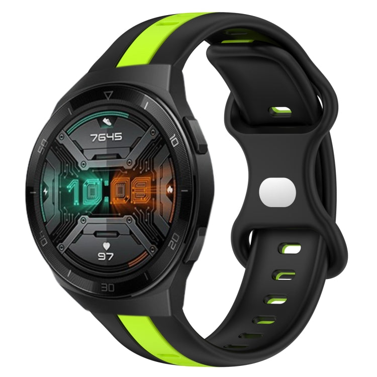 For Huawei Watch GT 2E 20mm Butterfly Buckle Two-Color Silicone Watch Band