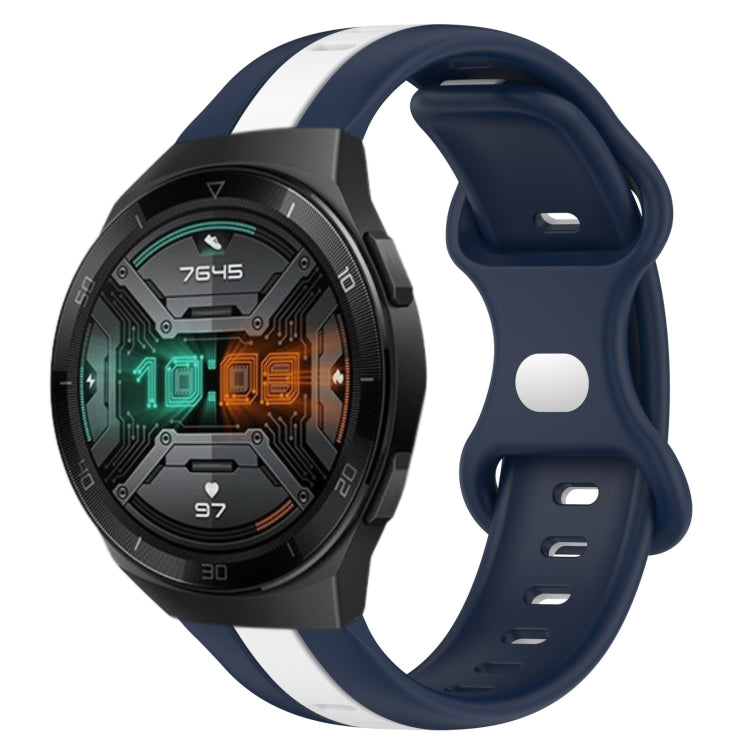 For Huawei Watch GT 2E 20mm Butterfly Buckle Two-Color Silicone Watch Band