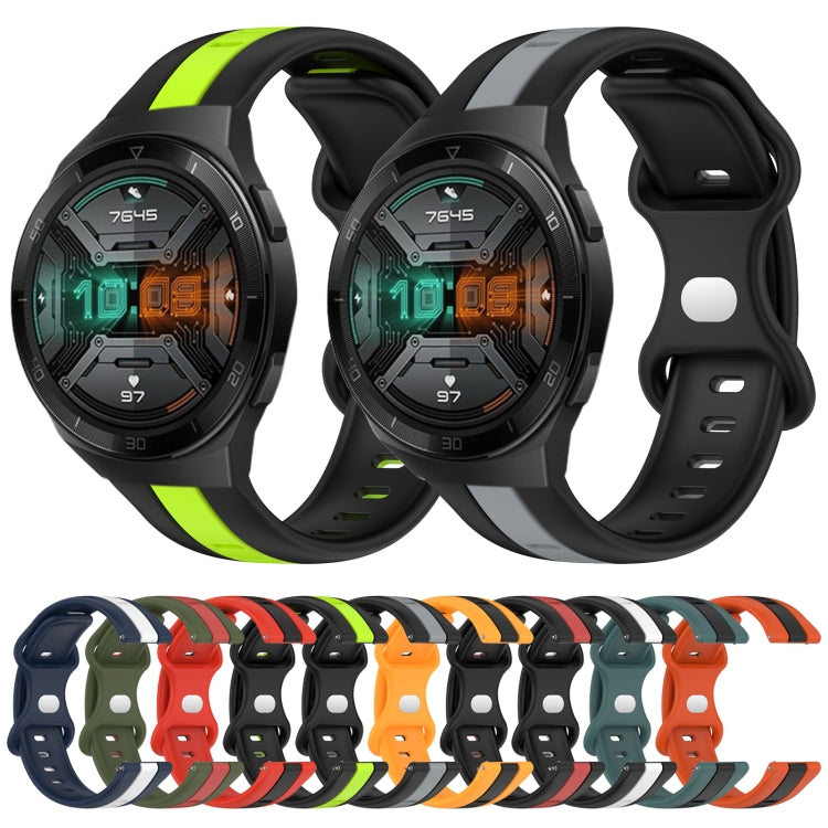 For Huawei Watch GT 2E 20mm Butterfly Buckle Two-Color Silicone Watch Band