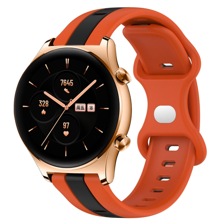 For Honor Watch GS 3 20mm Butterfly Buckle Two-Color Silicone Watch Band