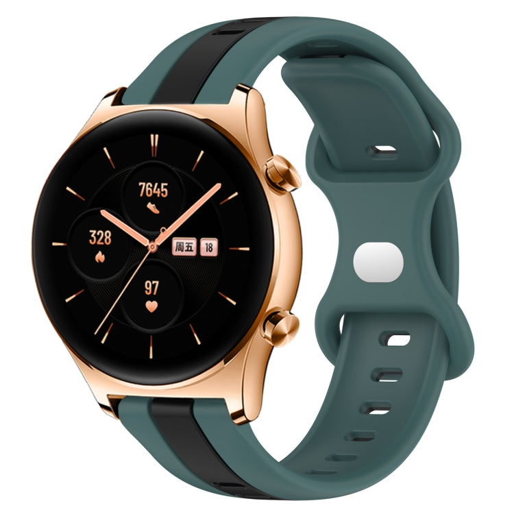 For Honor Watch GS 3 20mm Butterfly Buckle Two-Color Silicone Watch Band