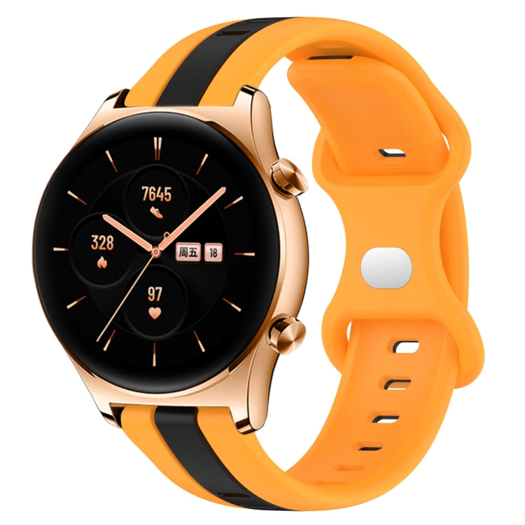 For Honor Watch GS 3 20mm Butterfly Buckle Two-Color Silicone Watch Band