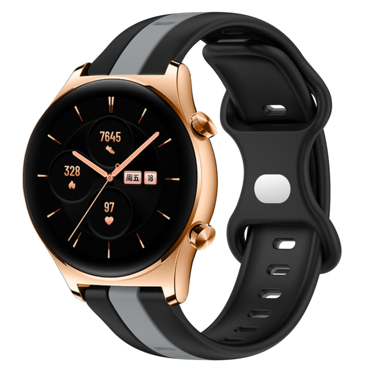 For Honor Watch GS 3 20mm Butterfly Buckle Two-Color Silicone Watch Band