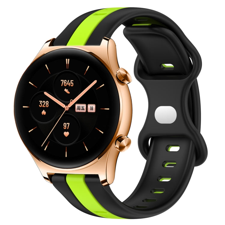 For Honor Watch GS 3 20mm Butterfly Buckle Two-Color Silicone Watch Band