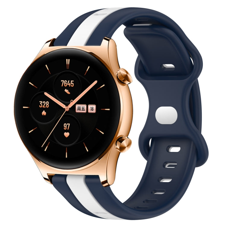 For Honor Watch GS 3 20mm Butterfly Buckle Two-Color Silicone Watch Band