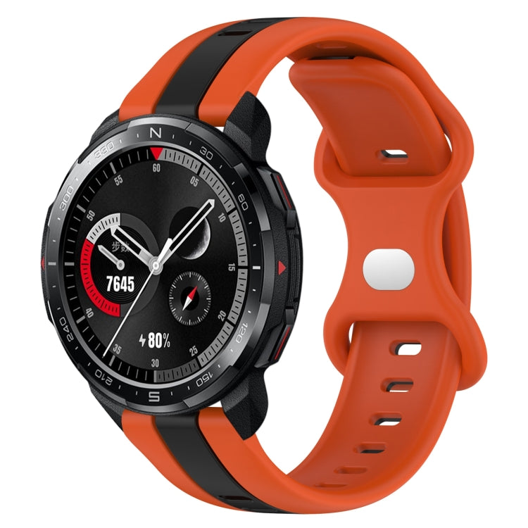 For Honor Watch GS Pro 20mm Butterfly Buckle Two-Color Silicone Watch Band