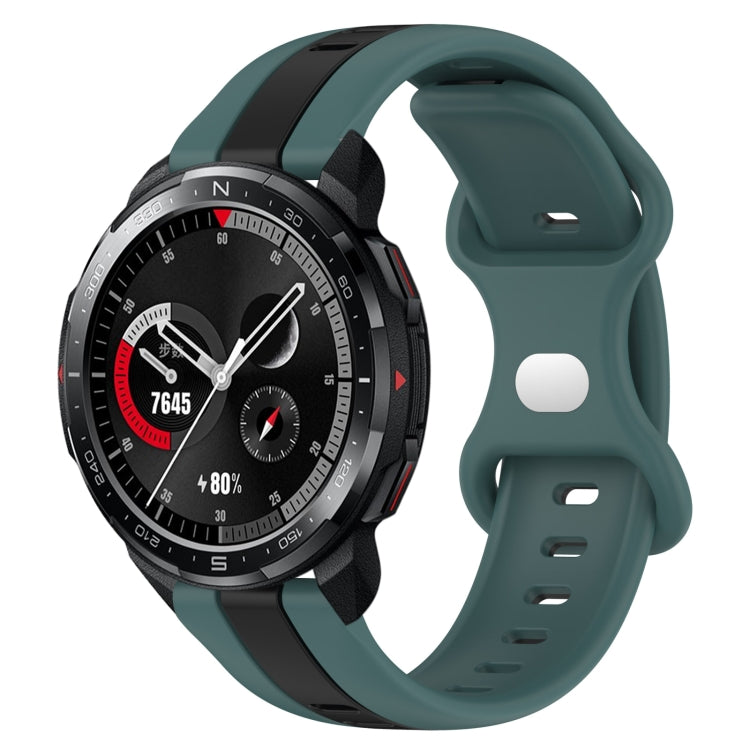 For Honor Watch GS Pro 20mm Butterfly Buckle Two-Color Silicone Watch Band