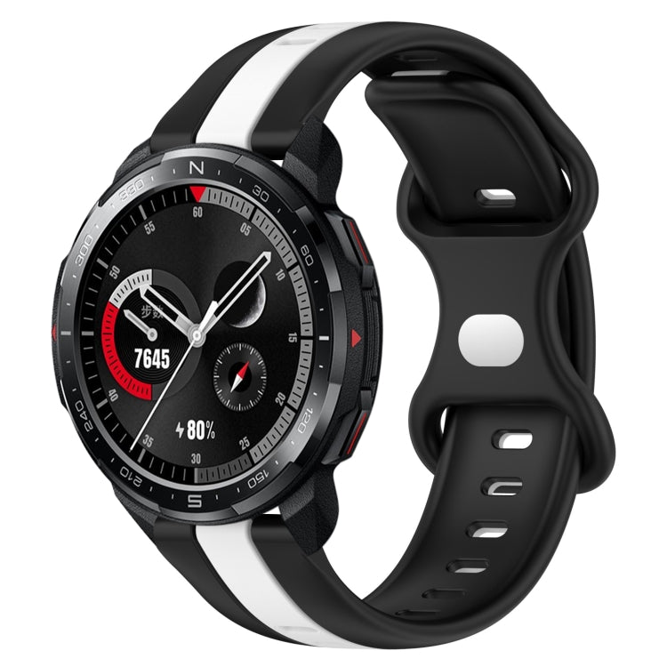 For Honor Watch GS Pro 20mm Butterfly Buckle Two-Color Silicone Watch Band
