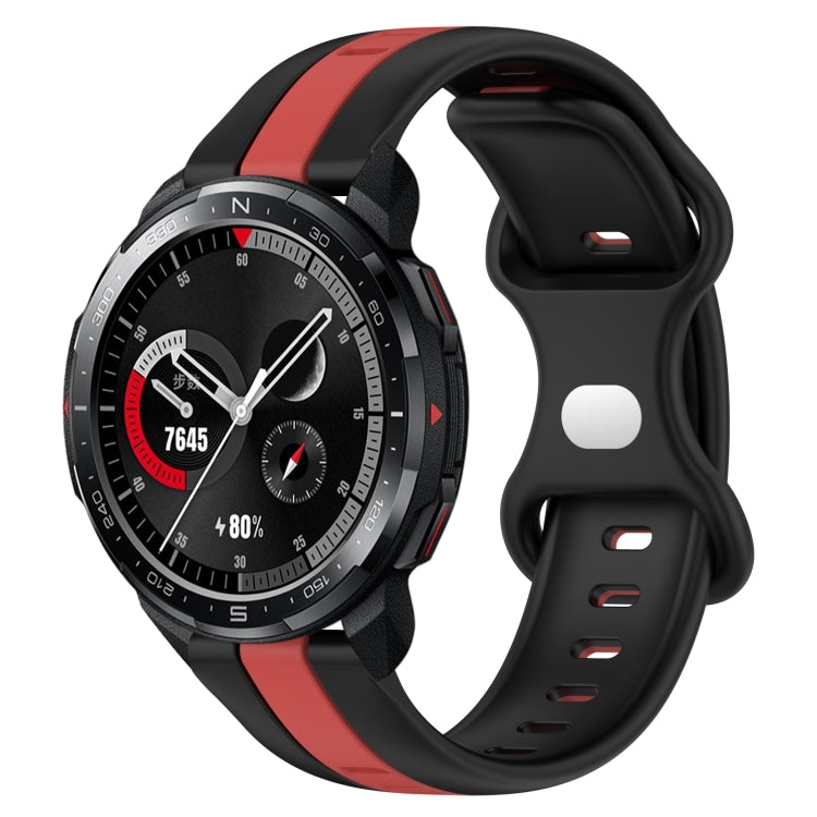 For Honor Watch GS Pro 20mm Butterfly Buckle Two-Color Silicone Watch Band