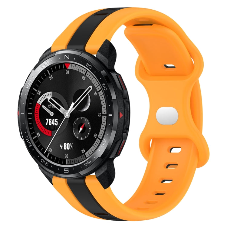 For Honor Watch GS Pro 20mm Butterfly Buckle Two-Color Silicone Watch Band