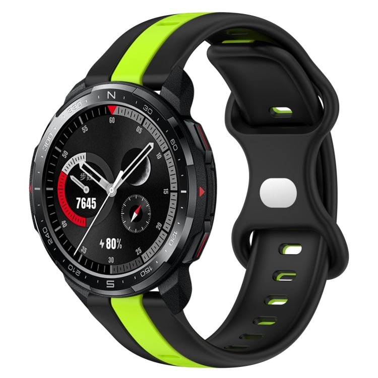 For Honor Watch GS Pro 20mm Butterfly Buckle Two-Color Silicone Watch Band