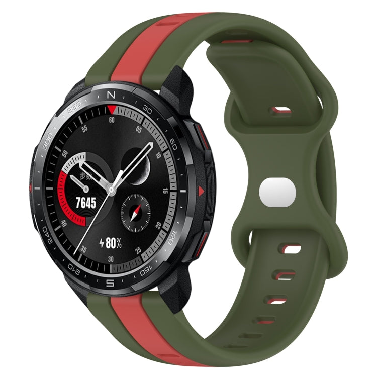 For Honor Watch GS Pro 20mm Butterfly Buckle Two-Color Silicone Watch Band