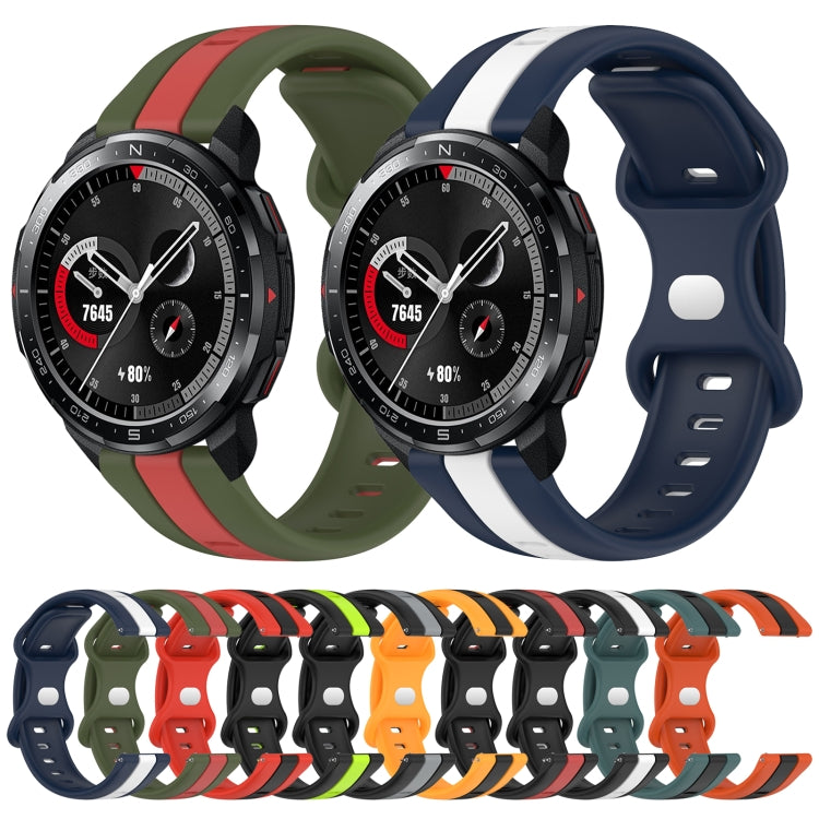 For Honor Watch GS Pro 20mm Butterfly Buckle Two-Color Silicone Watch Band