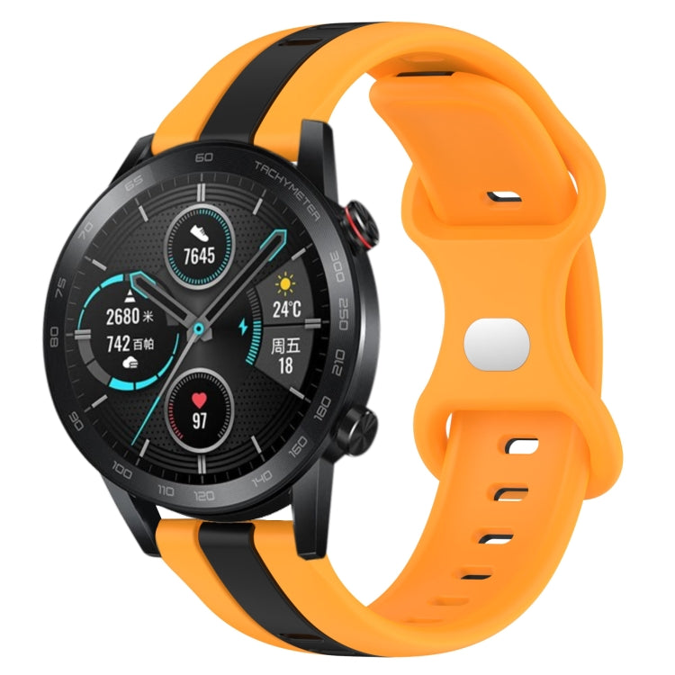 For Honor Magic Watch 2 46mm 20mm Butterfly Buckle Two-Color Silicone Watch Band