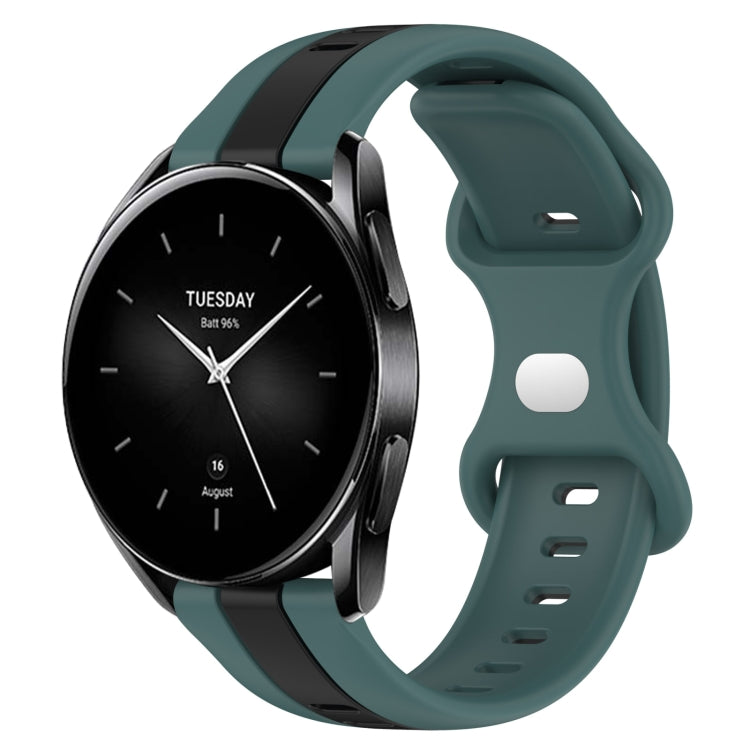 For Xiaomi Watch S2 42mm 22mm Butterfly Buckle Two-Color Silicone Watch Band