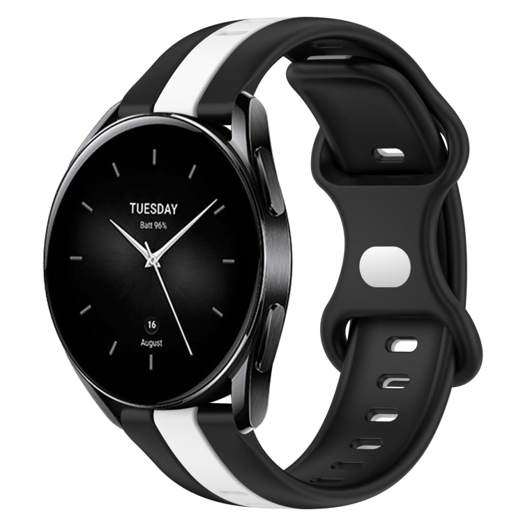 For Xiaomi Watch S2 42mm 22mm Butterfly Buckle Two-Color Silicone Watch Band