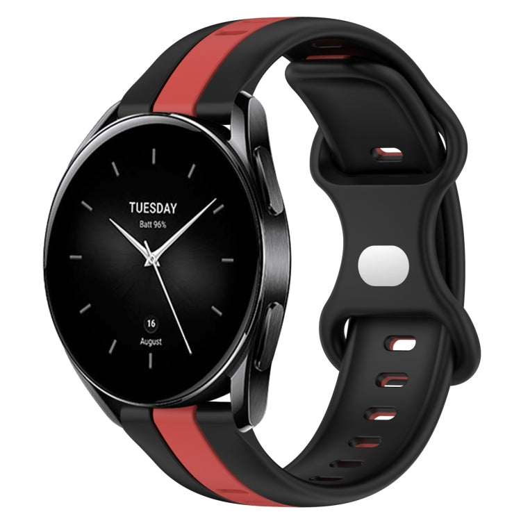 For Xiaomi Watch S2 42mm 22mm Butterfly Buckle Two-Color Silicone Watch Band