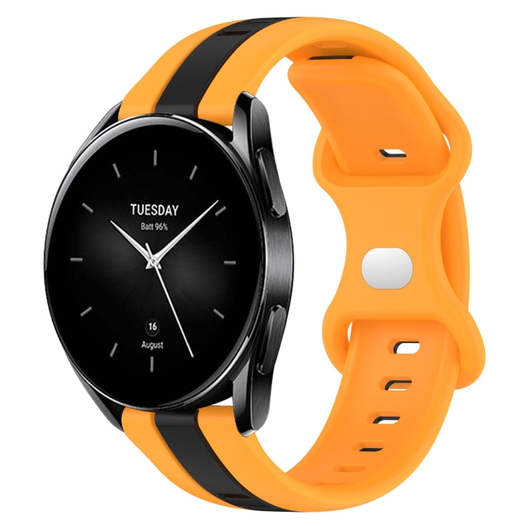 For Xiaomi Watch S2 42mm 22mm Butterfly Buckle Two-Color Silicone Watch Band