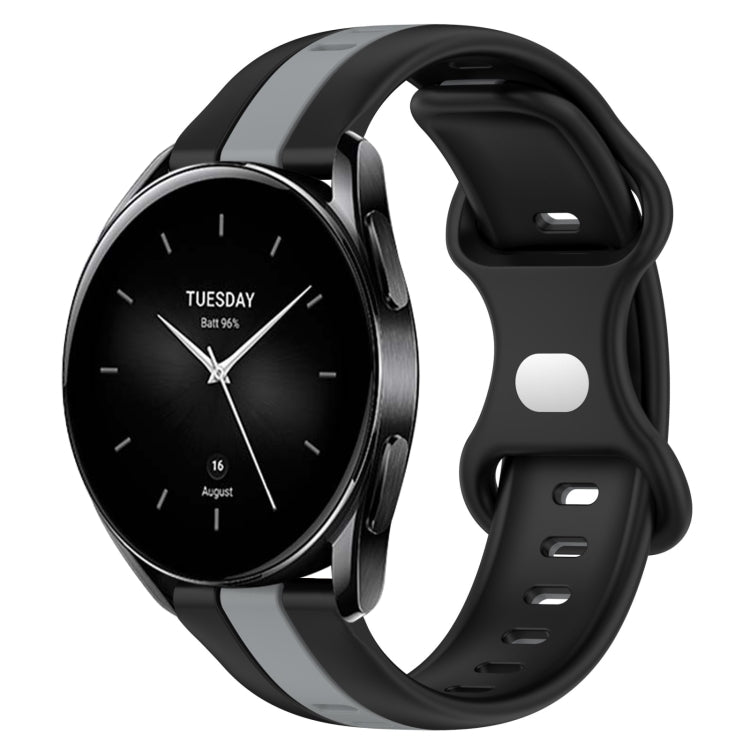 For Xiaomi Watch S2 42mm 22mm Butterfly Buckle Two-Color Silicone Watch Band