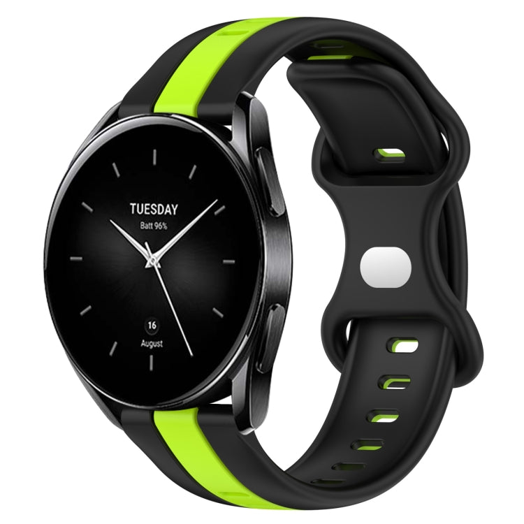 For Xiaomi Watch S2 42mm 22mm Butterfly Buckle Two-Color Silicone Watch Band