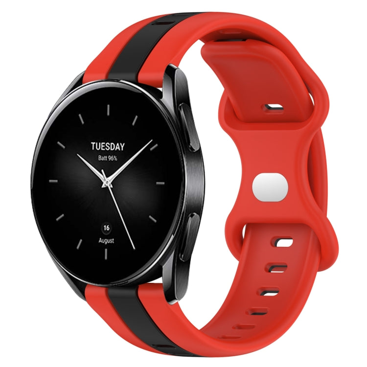 For Xiaomi Watch S2 42mm 22mm Butterfly Buckle Two-Color Silicone Watch Band