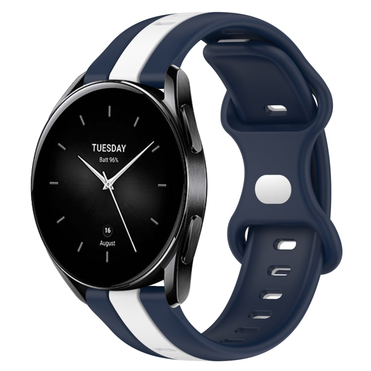 For Xiaomi Watch S2 42mm 22mm Butterfly Buckle Two-Color Silicone Watch Band