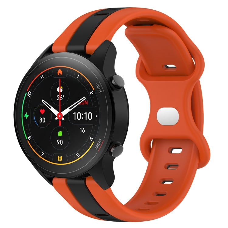 For Xiaomi MI Watch S1 Pro 22mm Butterfly Buckle Two-Color Silicone Watch Band