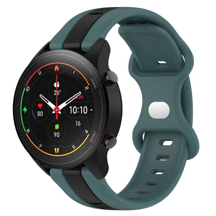 For Xiaomi MI Watch S1 Pro 22mm Butterfly Buckle Two-Color Silicone Watch Band