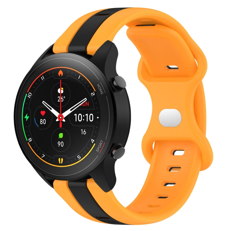 For Xiaomi MI Watch S1 Pro 22mm Butterfly Buckle Two-Color Silicone Watch Band