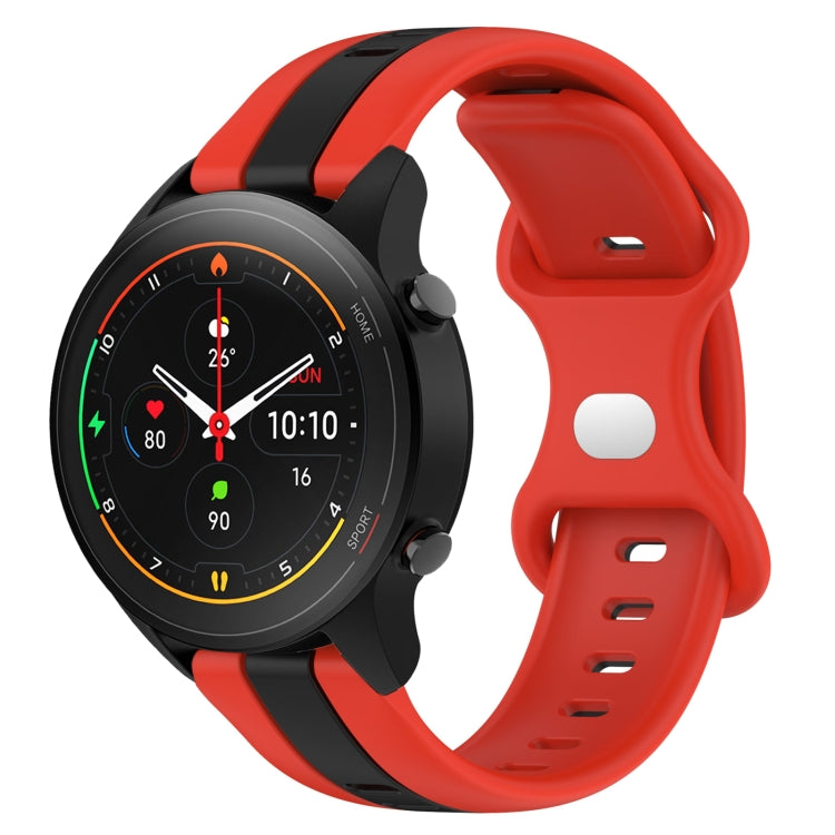 For Xiaomi MI Watch S1 Pro 22mm Butterfly Buckle Two-Color Silicone Watch Band
