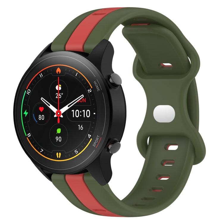 For Xiaomi MI Watch S1 Pro 22mm Butterfly Buckle Two-Color Silicone Watch Band