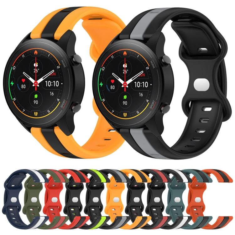 For Xiaomi MI Watch S1 Pro 22mm Butterfly Buckle Two-Color Silicone Watch Band