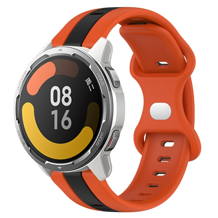 For Xiaomi MI Watch Color 2 22mm Butterfly Buckle Two-Color Silicone Watch Band