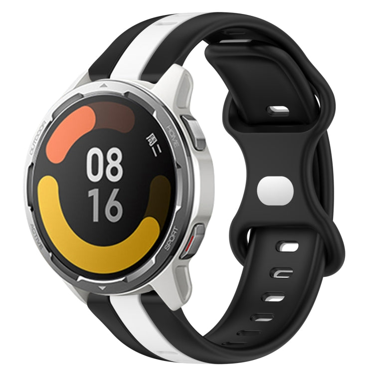 For Xiaomi MI Watch Color 2 22mm Butterfly Buckle Two-Color Silicone Watch Band