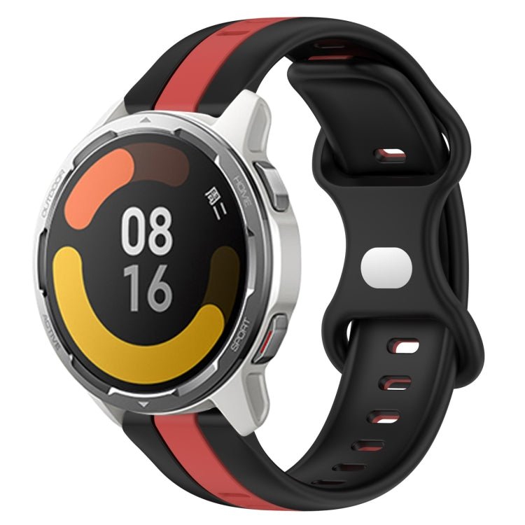 For Xiaomi MI Watch Color 2 22mm Butterfly Buckle Two-Color Silicone Watch Band