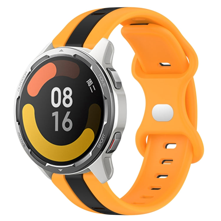 For Xiaomi MI Watch Color 2 22mm Butterfly Buckle Two-Color Silicone Watch Band