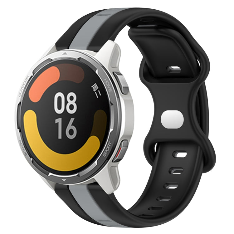 For Xiaomi MI Watch Color 2 22mm Butterfly Buckle Two-Color Silicone Watch Band