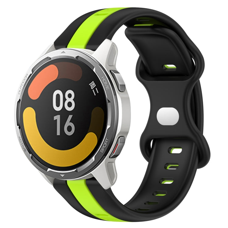 For Xiaomi MI Watch Color 2 22mm Butterfly Buckle Two-Color Silicone Watch Band