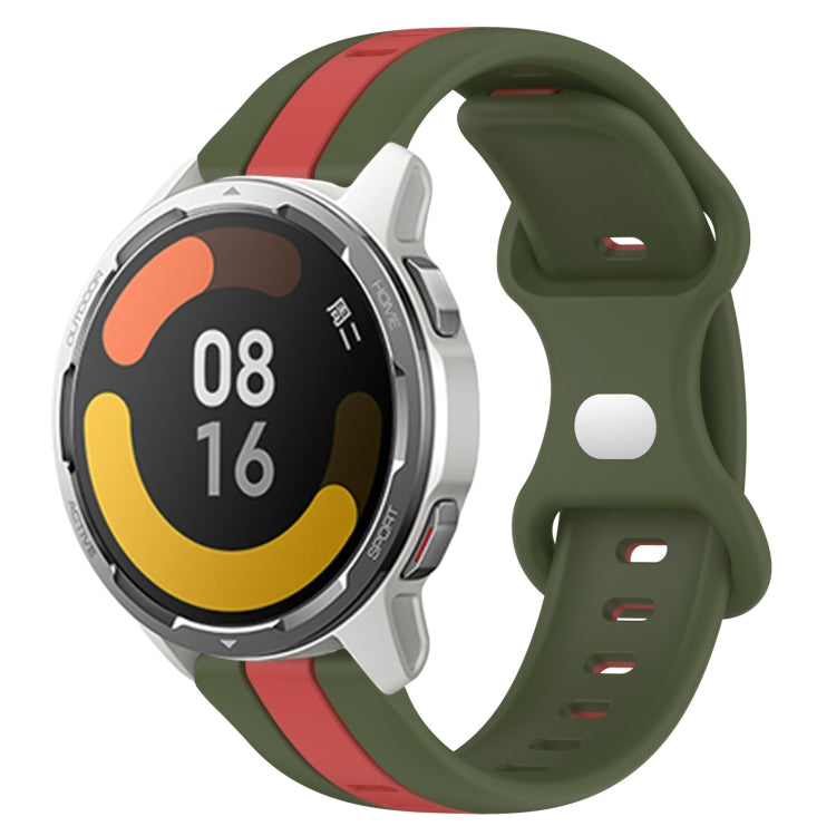 For Xiaomi MI Watch Color 2 22mm Butterfly Buckle Two-Color Silicone Watch Band