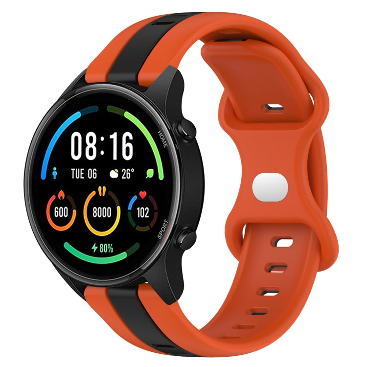 For Xiaomi MI Watch Sport 22mm Butterfly Buckle Two-Color Silicone Watch Band