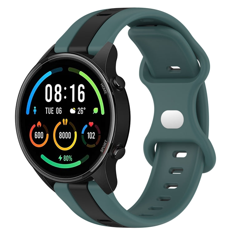 For Xiaomi MI Watch Sport 22mm Butterfly Buckle Two-Color Silicone Watch Band