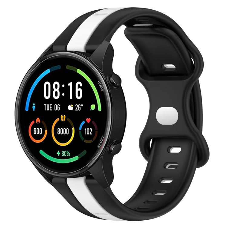 For Xiaomi MI Watch Sport 22mm Butterfly Buckle Two-Color Silicone Watch Band