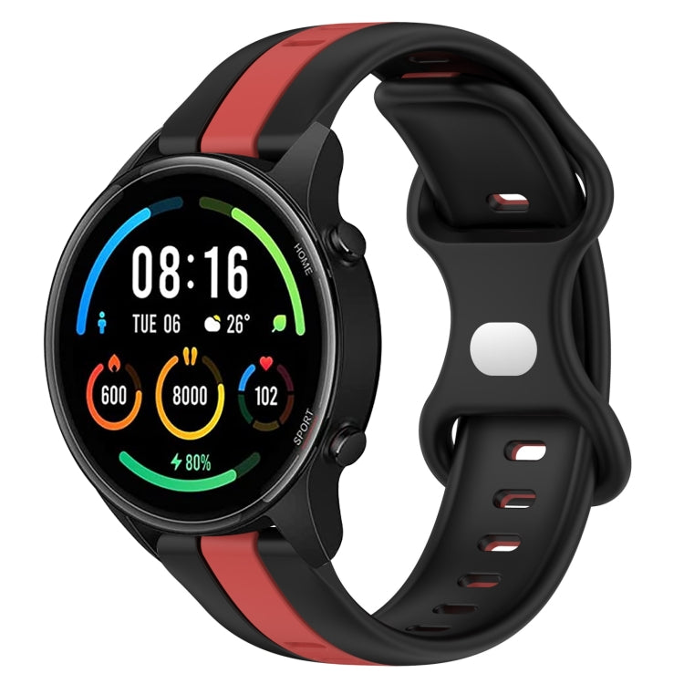 For Xiaomi MI Watch Sport 22mm Butterfly Buckle Two-Color Silicone Watch Band