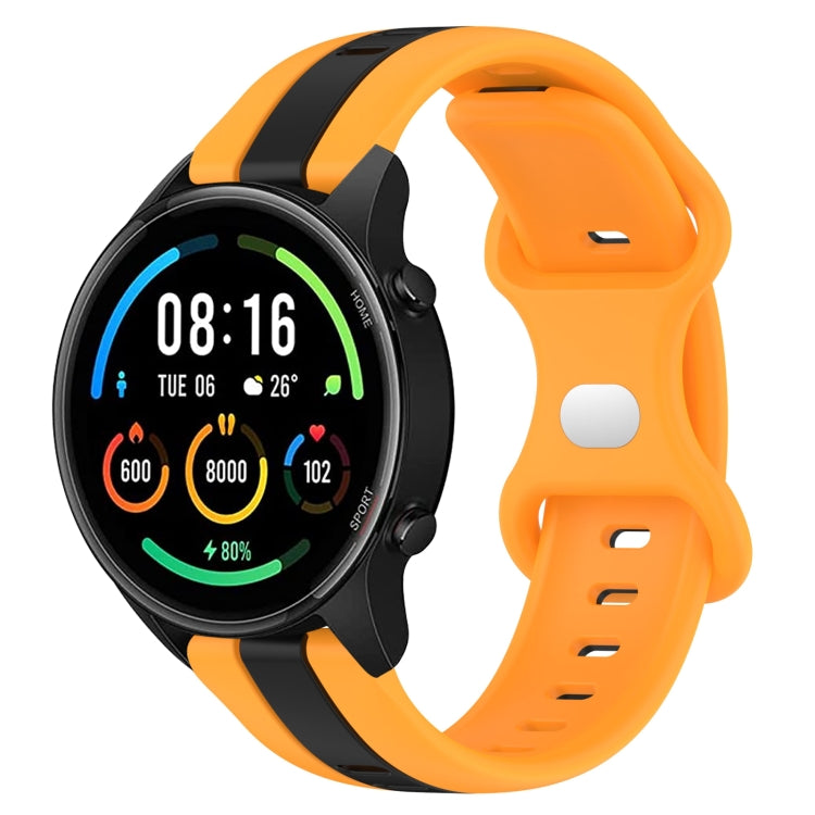 For Xiaomi MI Watch Sport 22mm Butterfly Buckle Two-Color Silicone Watch Band