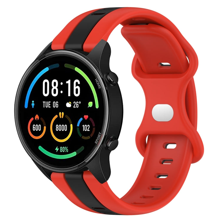 For Xiaomi MI Watch Sport 22mm Butterfly Buckle Two-Color Silicone Watch Band