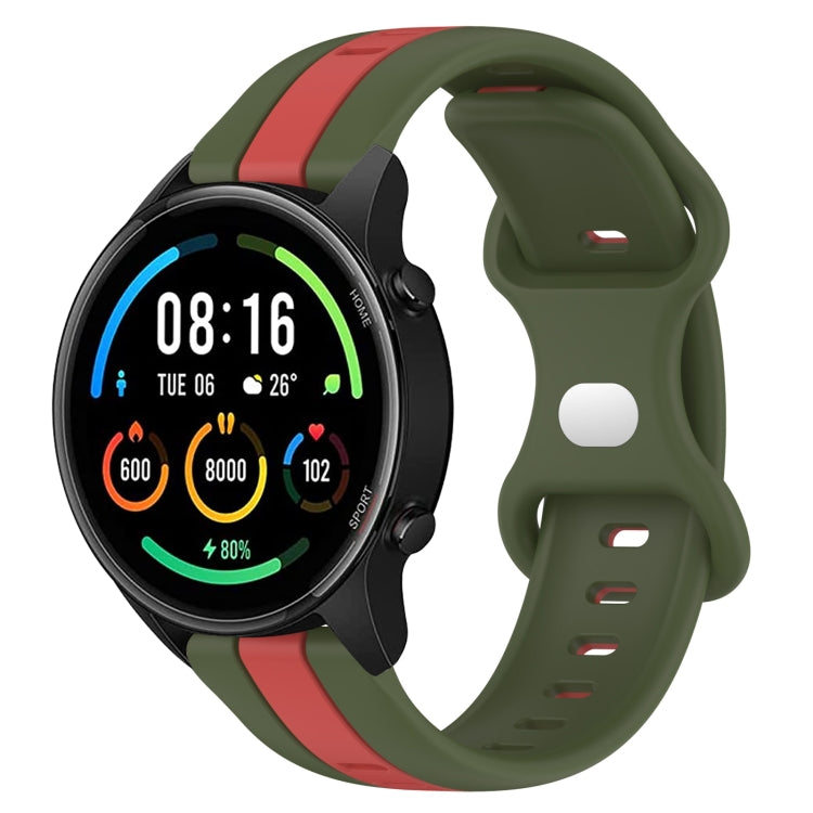 For Xiaomi MI Watch Sport 22mm Butterfly Buckle Two-Color Silicone Watch Band