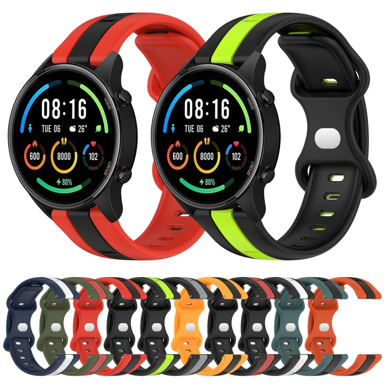 For Xiaomi MI Watch Sport 22mm Butterfly Buckle Two-Color Silicone Watch Band