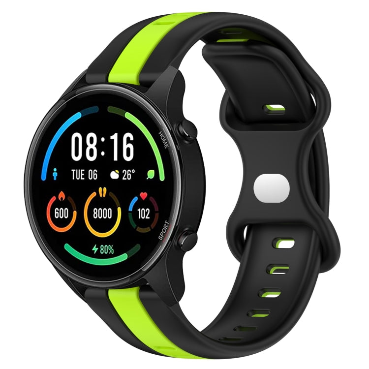 For Xiaomi MI Watch Color 22mm Butterfly Buckle Two-Color Silicone Watch Band
